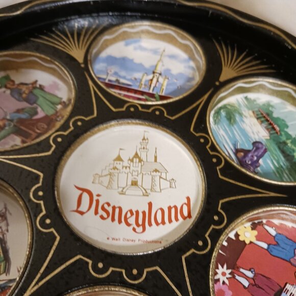 Rare Vintage MCM Collectible Disneyland Black Drink Serving Tray 1950s-1960's - Picture 7 of 9